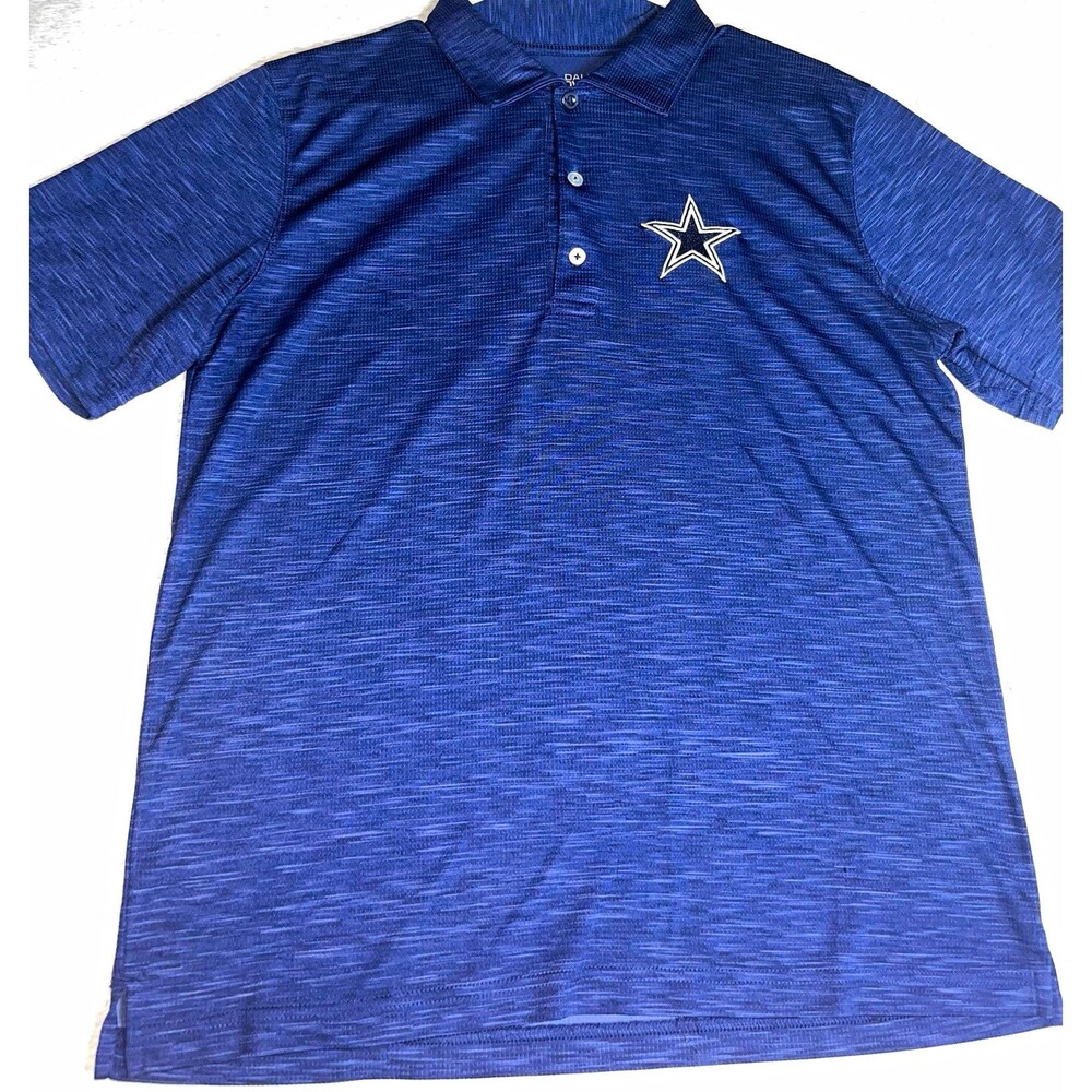Dallas Cowboys Authentic NFL Football Navy Blue Polo Shirt Size Med 100% Poly